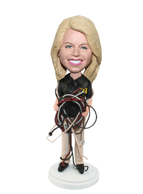 Customized Work Bobblehead Female Engineer Corporate Gifts