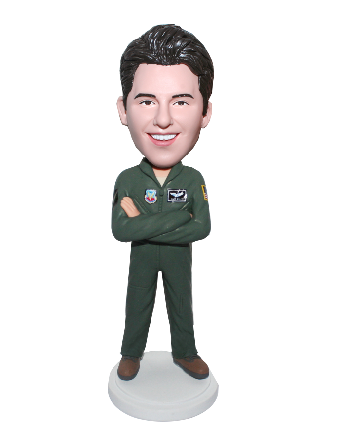 Personalized Bobblehead Pilot In Flight Suit