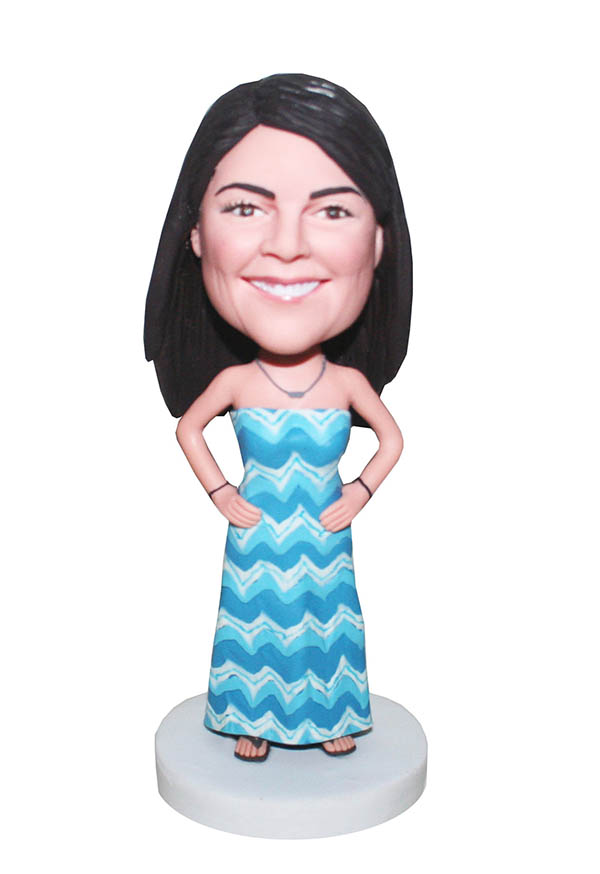 Custom personalized Bobbleheads From Photo Pattern Dress