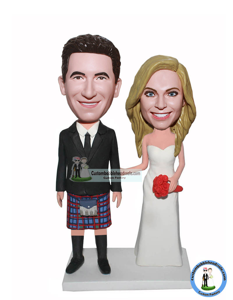 Cheap Custom Personalized Bobbleheads Wedding Kilt
