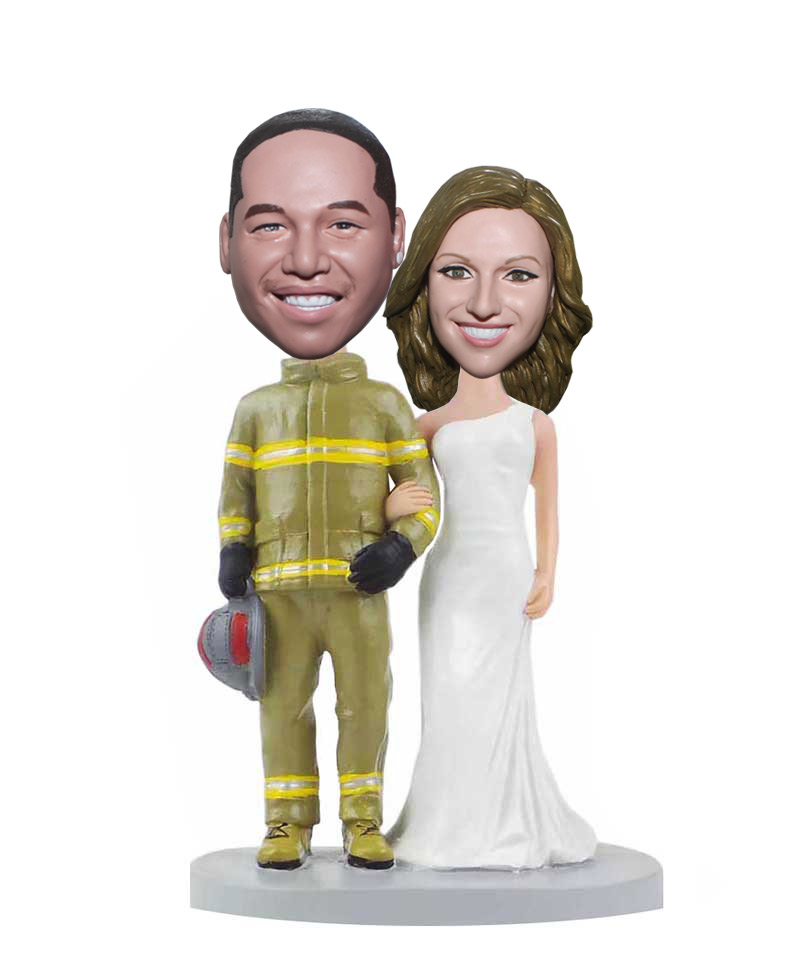 Custom Firefighter Wedding Bobblehead