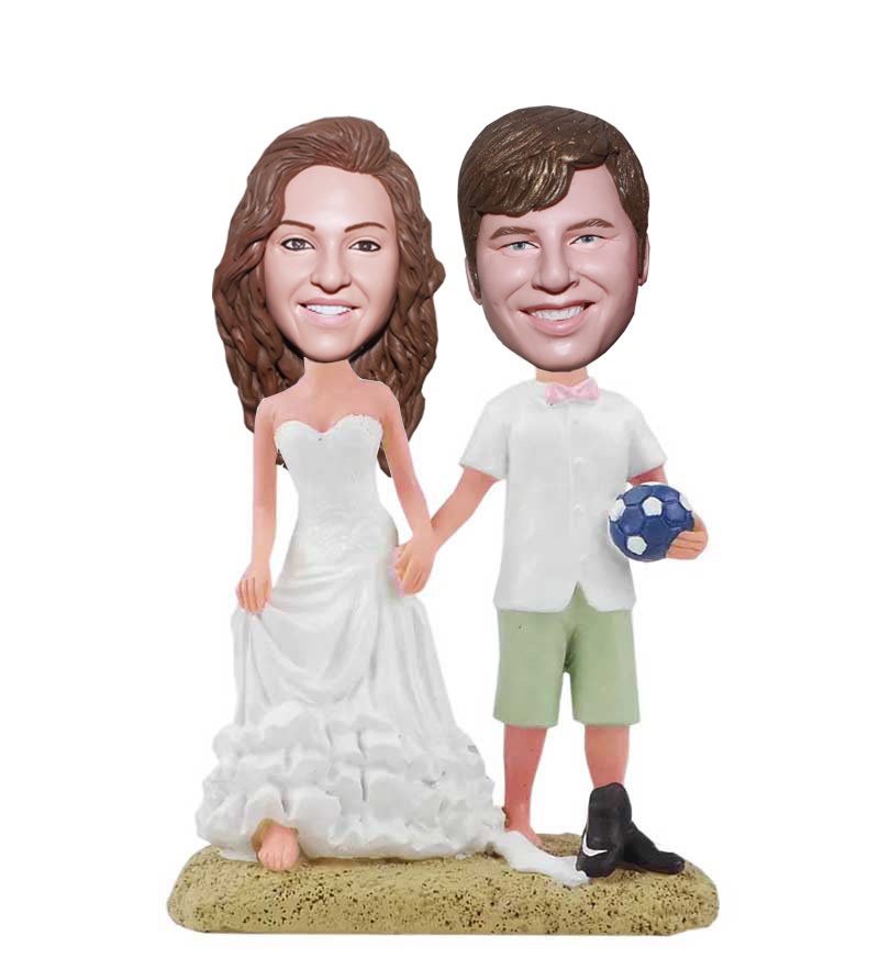Custome Wedding Bobble Head Beach Cake Figurines