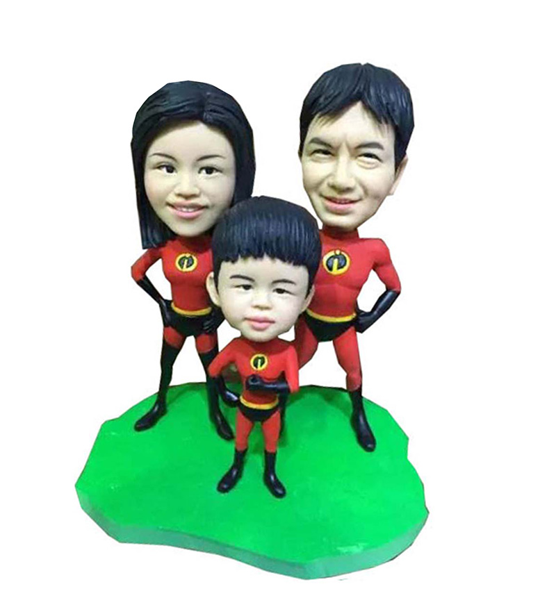 Custom Superhero Family Bobbleheads For Sale.