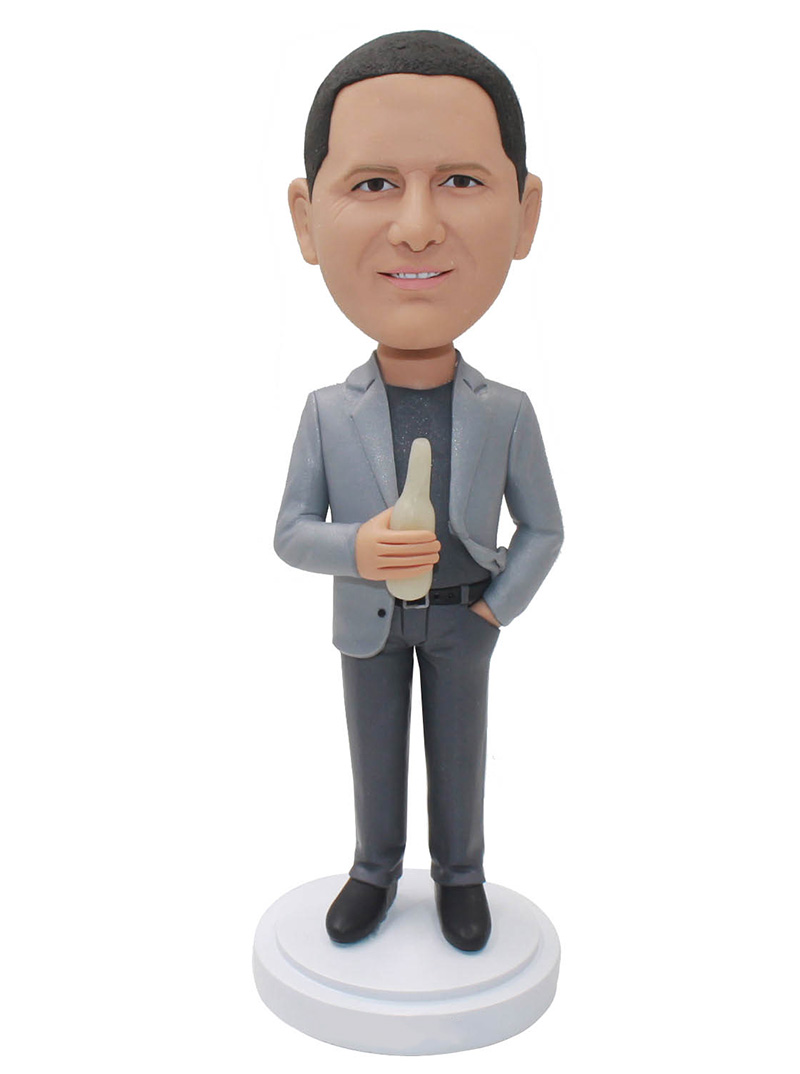 Personalized Holding A Bottle Of Beer Bobble Heads Cheap