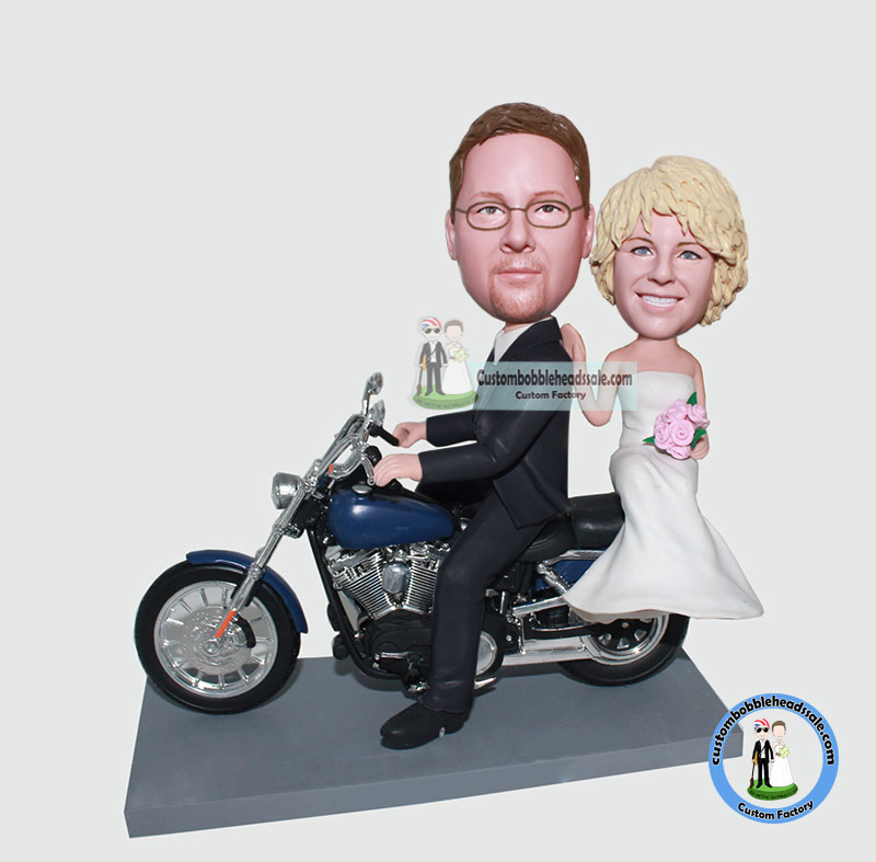 Custom Bobblehead Motorcycle Wedding Dolls