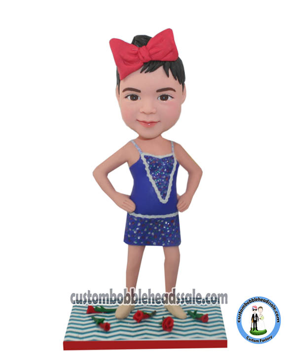 Stand Akimbo Girl In Purple Tutu Custom 3D Bobblehead Doll