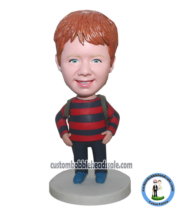 Customized School Boy Bobblehead With Backpack-Personalized 3D b