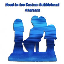 Custom Head To Toe Design Four bobbleheads On One Base-