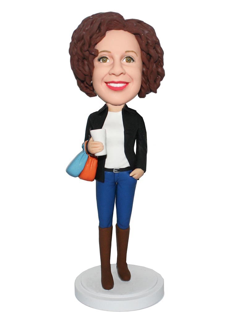 Personalized Bobblehead Shopping Day Female In A Blazer Photo