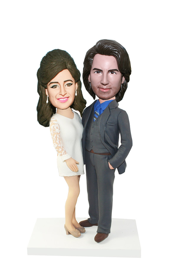 Custom  Bobbleheads Fashion Couple Hands Around Each Other
