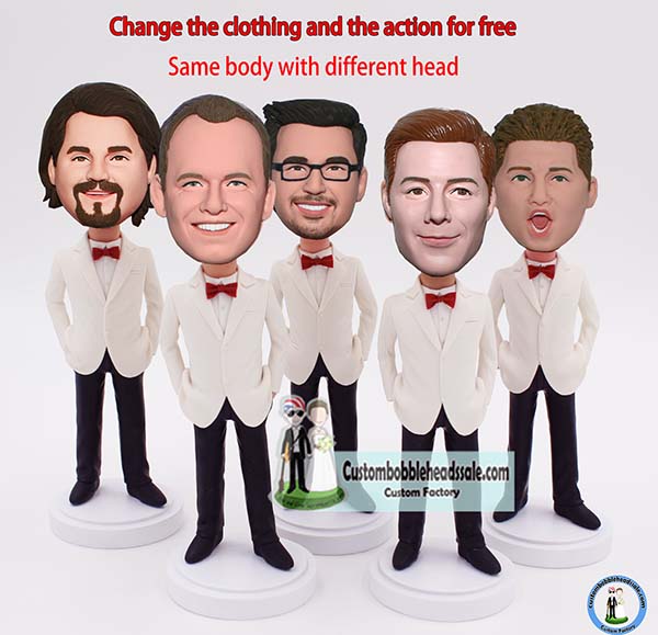 Custom Bobbleheads For groomsmen With Bow Tie Wholesale