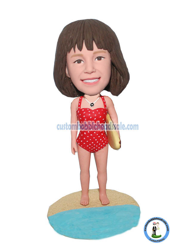 Custom Bobblehead Doll Girl A Surf Board