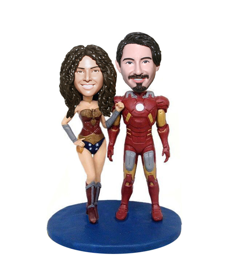 Make Your OwnIron Man And Wonder Woman Couple Bobble head