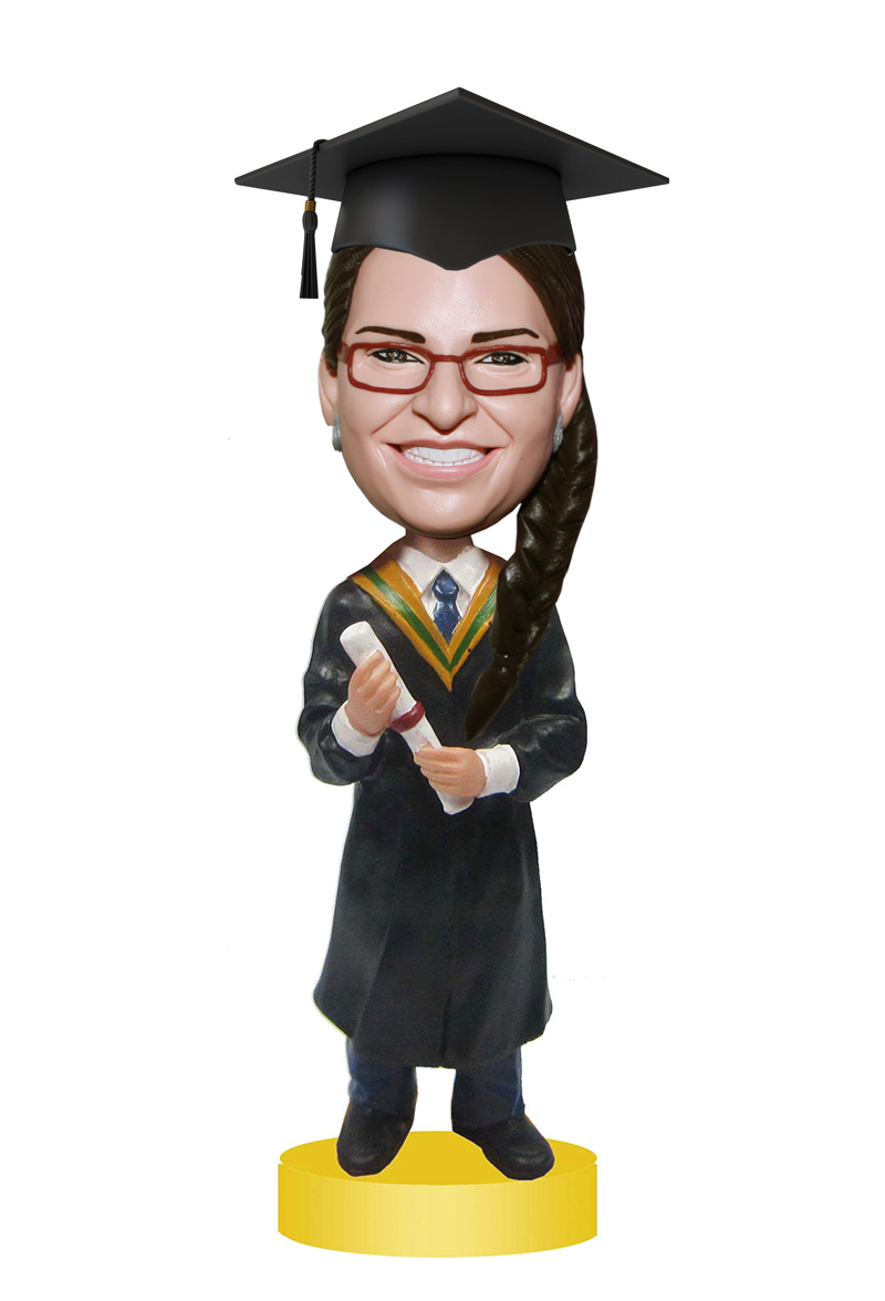 Custom Graduation Dress Bobble Head Doll Graduation Figurines