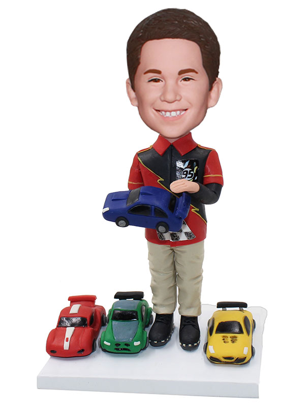 Personalized Bobbleheads for Kids Playing Car Toys