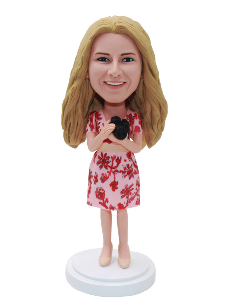Custome Bobble Heads Hand Holding Camera Doll